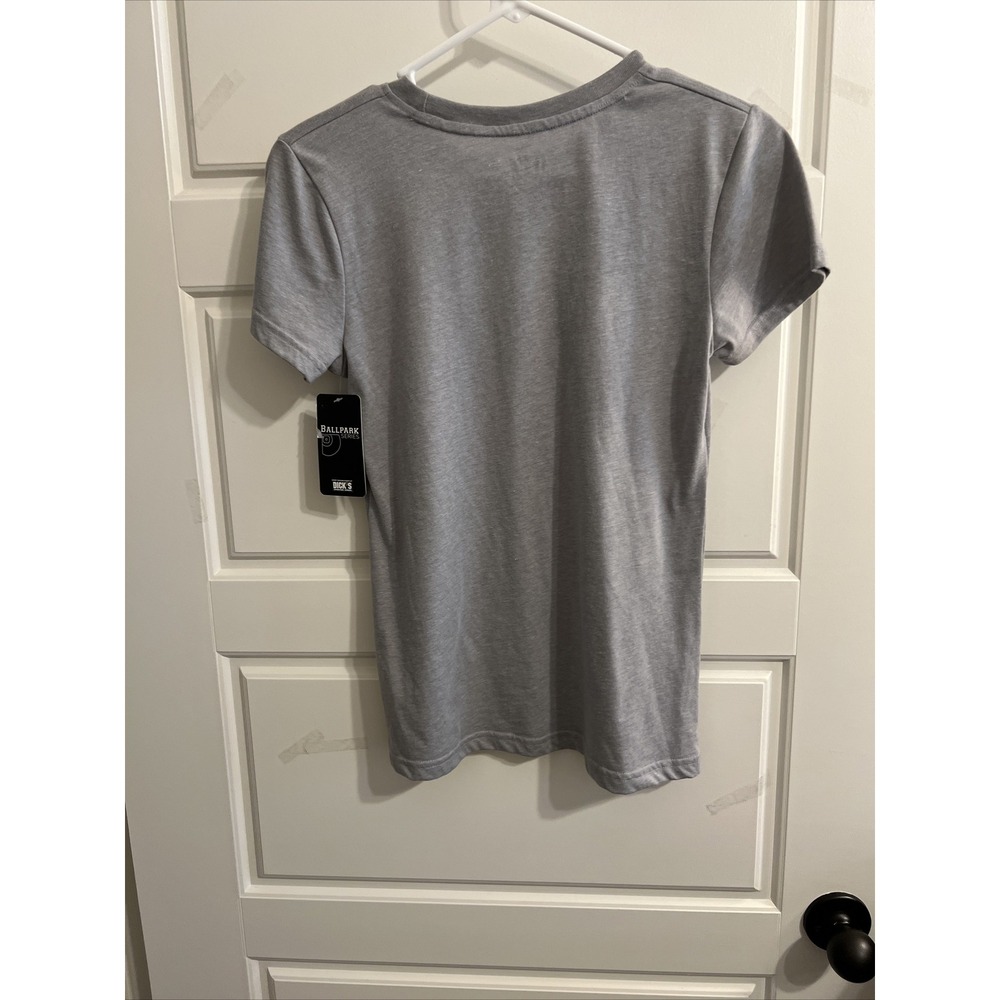 Ballpark Series Women's Baseball Mom Grey Short Sleeve Shirt size XS - Picture 2 of 2